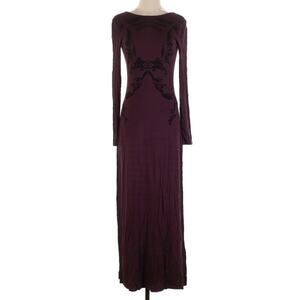 Free People Brocade Damask Bodycon Side Slit Maxi Dress